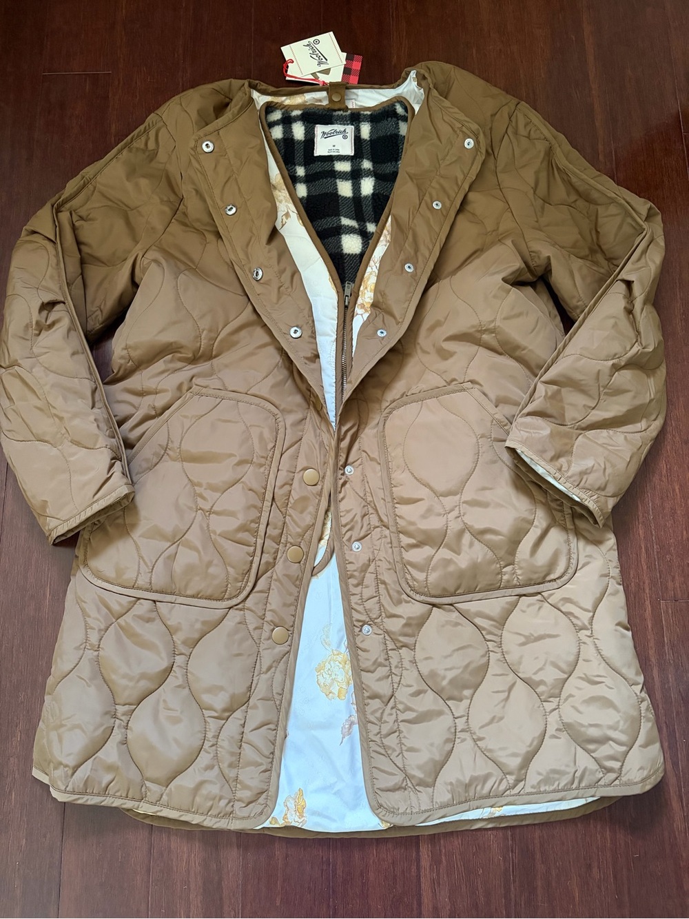 Woolrich for Target Quilted Tan Puffer Coat with removable fleece vest